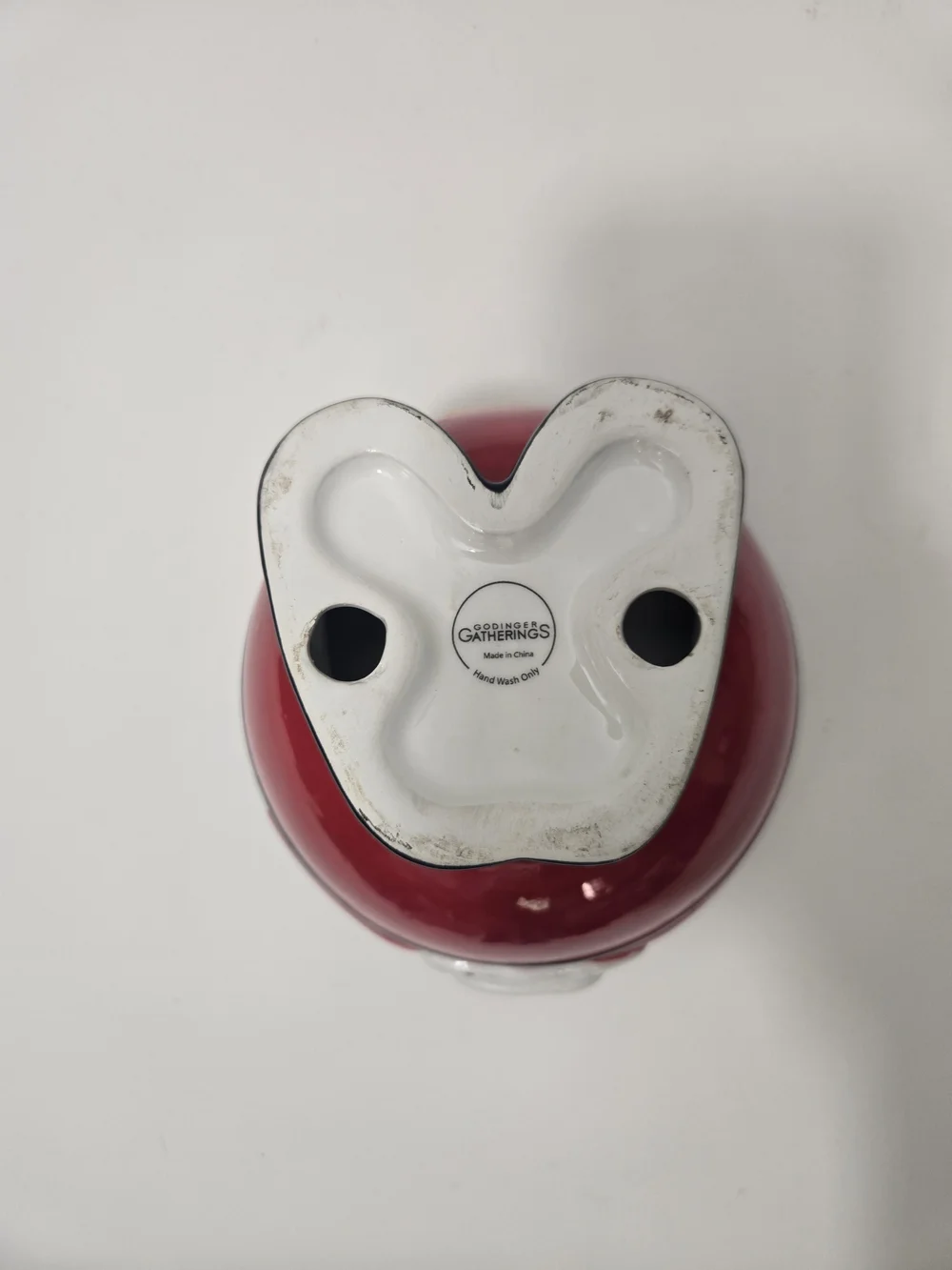Santa Ceramic Candy Dish - Red and Black Holiday Bowl